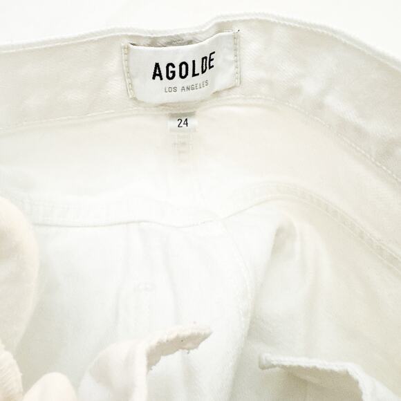 AGOLDE Minka Cargo Wide Leg White Denim Jeans A9117-1183 Zip Fly Size 24 - Picture 8 of 9